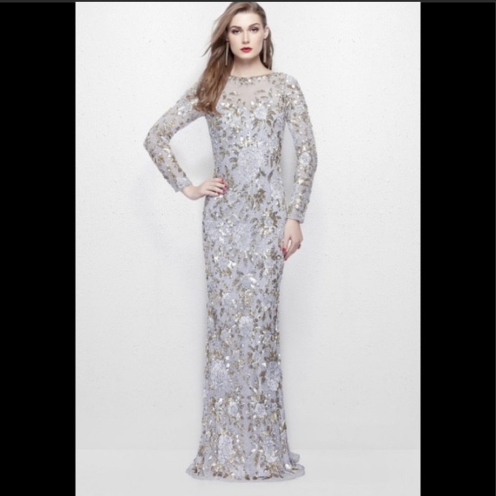 Beautiful silver sequined dress
